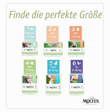 Екологічні підгузки Moltex Pure & Nature, розмір 1 (2-5 кг), 88 шт