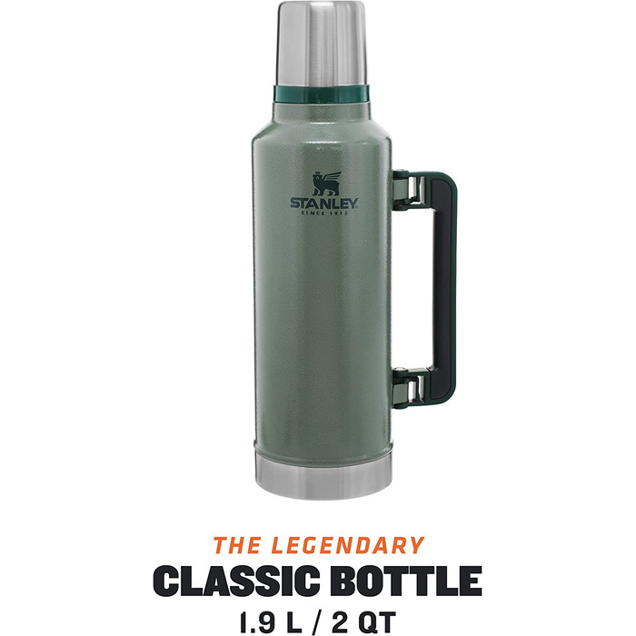 Термос Stanley Classic Legendary 1.9 л, нержавійка, зелений, тримає тепло/холод до 48 годин, BPA-free, можна мити в посудомийці