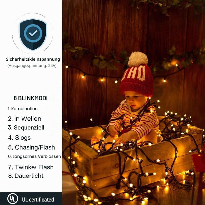 Світлодіодна гірлянда Avoalre 25м 1000 LED для зовнішнього використання, теплий білий колір, різдвяна ілюмінація