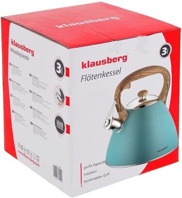 KLAUSBERG Flötenkessel - чайник для плити 3 літри, бірюзовий