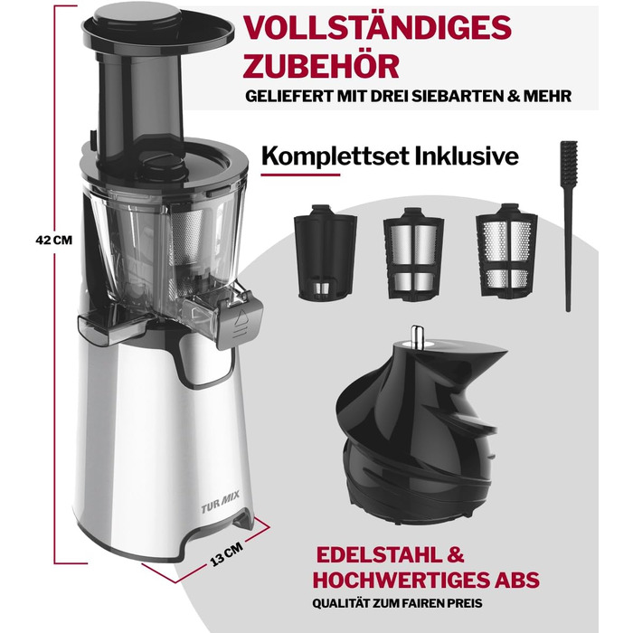Електрична соковижималка Turmix Multi-Juicer CX 650 для цитрусових (апельсин, лимон) з нержавіючої сталі та системою Stop-Drop
