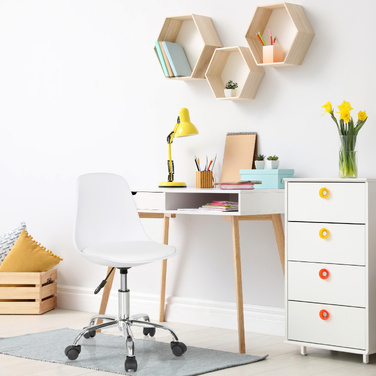 Дитячий стілець-оберталка FANCY II, білий, hjh OFFICE