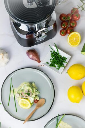 Кухонний комбайн Rotel 1436550, мультифункціональний, електричний подрібнювач, міксер, терка, цитрус-прес, нержавіюча сталь, пластик, чорний, 38,5x24,6x11,9 см