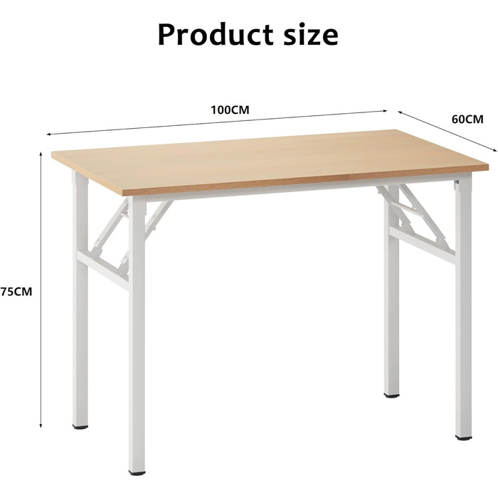 Розкладний письмовий стіл Sogesfurniture 100x60 см / 120x60 см для комп'ютера та офісу, дуб світлий / білий