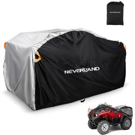 Чохол для квадроцикла Neverland XXXL 256x110x120 см, водонепроникний, всесезонний, для вулиці та приміщення, сніго- та пилозахист, з вітрозахисною застібкою, чорний/сріблястий/помаранчевий