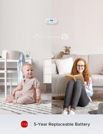 Розумний датчик чадного газу X-Sense XC04-WX з Wi-Fi, сповіщення через додаток X-Sense Home Security, зі змінною батареєю, білий