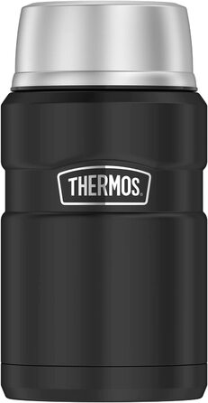 Термос для їжі Thermos STAINLESS KING 710 мл чорний матовий, харчовий контейнер з нержавіючої сталі, збереження тепла до 14 годин, холоду до 24 годин, герметичний, для супу, каші, страв, великий об’єм, без ложки, можна мити в посудомийній машині