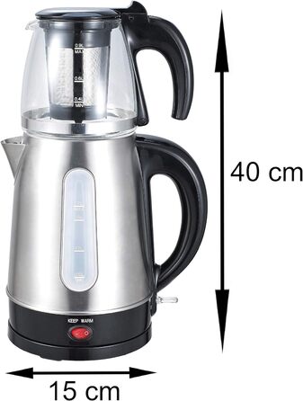 Електрочайник із захистом від перегріву, 2200 Вт, скляний, BPA-free, з фільтром від накипу, для чаю та води