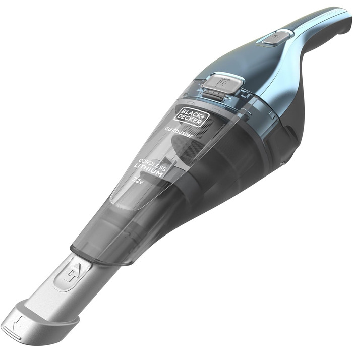 Пилосос ручний Black & Decker NVC220WBC-QW, 15.5 Вт, 385 мл, хром та синій