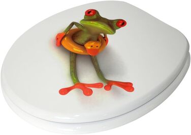 Сидіння для унітазу Sanilo з мікроліфтом Froggy, легкий монтаж, міцні петлі, преміум якість