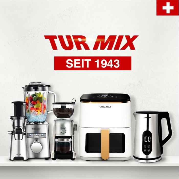 Аерофритюрниця TURMIX CX 250 Compact біла, 3.5л, 1350Вт, з сенсорним дисплеєм, 10 програмами та прозорим вікном