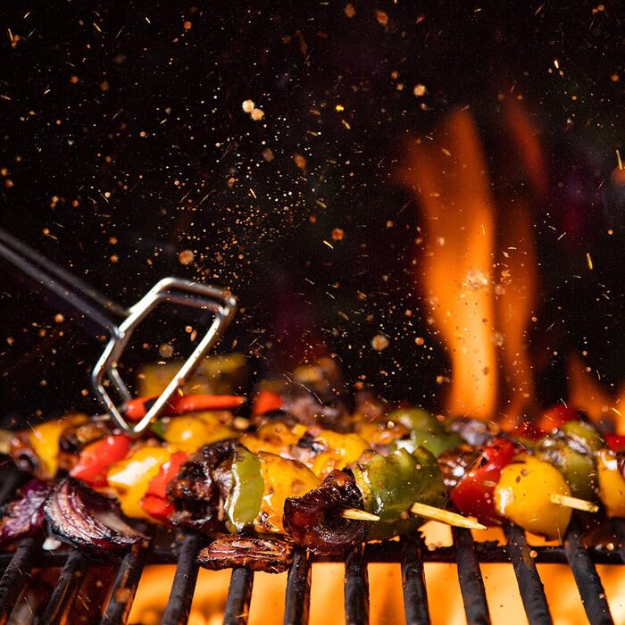 Гриль-решітка з чавуну 54x34 см прямокутна для BBQ, газового та вугільного гриля, плита-решітка для мангалу та каміна