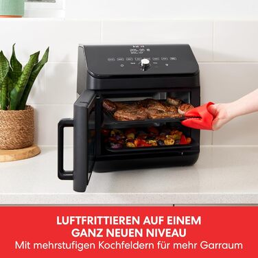 Інноваційна безмасляна аерофритюрниця/духовка Instant 13 л XXL, 1700 Вт, 9 програм: фритюр, гриль, запікання, тост, розігрів, дегідрація, бродіння, з обертовим рожном