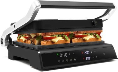 Контактний гриль Relax4Life 1800W: 3-в-1 (гриль, сендвічмейкер, панінімейкер) з антипригарним покриттям