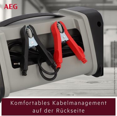 Зарядний пристрій акумуляторів AEG LT 20, 20A для 12/24V авто, 9-ступінчатий, Power Supply, інтелектуальна зарядка, автоматична компенсація температури, чорний/сірий