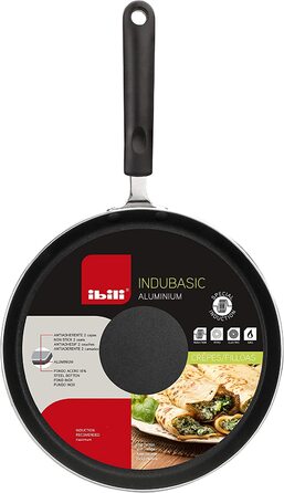 Млинцева сковорода IBILI INDUBASIC 20 см, нержавіюча сталь, чорна