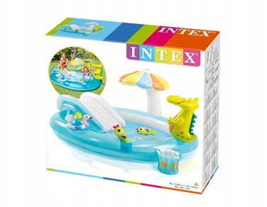 Поматеріальний водний ігровий центр Intex СЛОН (Смок) з фонтаном, 201x170x84 см