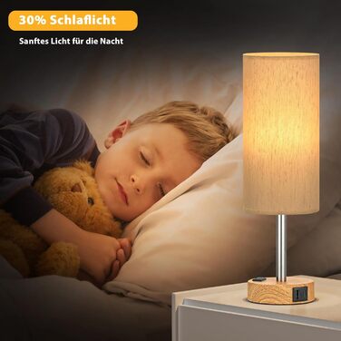 Настільна лампа Kakanuo з димером, сенсорним керуванням, USB-A+C, LED, комплект 2 шт., лляний абажур, для спальні, вітальні, офісу, бежевий колір
