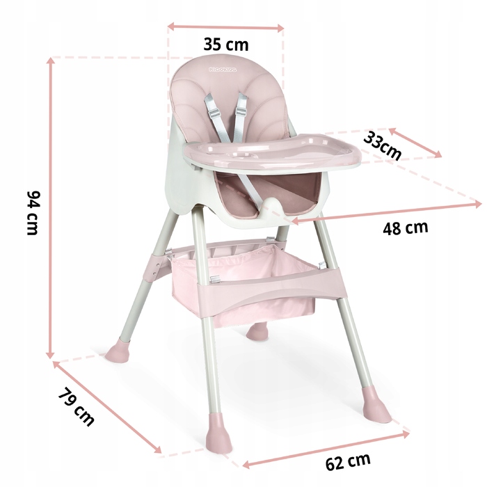 Стілець для годування RicoKids, 92 x 62 x 77 см