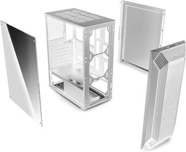 Ігровий корпус для ПК EMPIRE GAMING Ruby, білий, середній Tower ATX/MATX/ITX, акрилова бокова панель, ARGB підсвічування, 4 вентилятори 120 мм, MB Sync