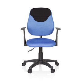 Дитяче офісне крісло KIDDY STYLE, обертове, тканина, синій/чорний, hjh OFFICE