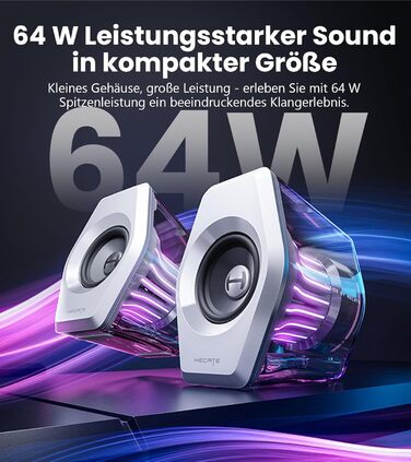 Edifier G2000 Pro - Bluetooth колонки для комп'ютера з 7.1 об'ємним звуком, RGB підсвічуванням, USB та Aux входами (білі)