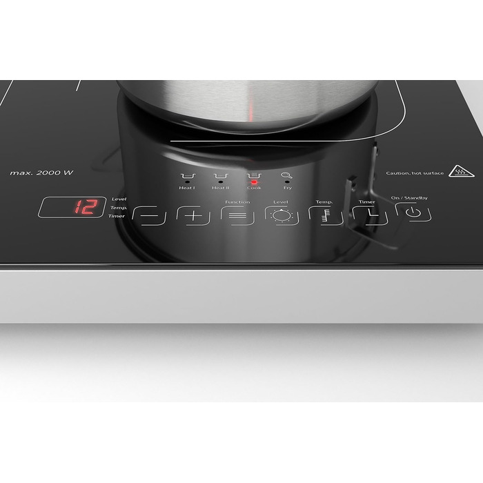 CASO Pro Gourmet 3500 - Двоконфорочна індукційна плитка, max. 3500 Вт, 60-240°C, 12 рівнів потужності, для посуду до 22 см