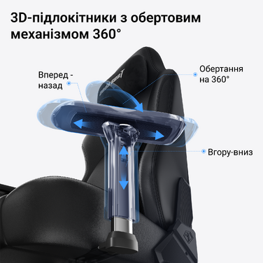 Крісло геймерське ігрове Anda Seat Phantom 4 Pro L до 100 кг Black Fabric  (AD18YSDC-72-B-F-B02)