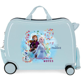 Дитяча валіза Disney Frozen Die Eiskönigin, жорсткий ABS, 50x38x20 см, синя, 34 л, 2,1 кг, 4 колеса, з кодовим замком, ручна поклажа