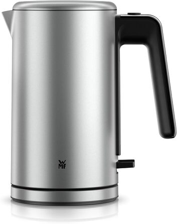 Електричний чайник WMF Lono Silk 1.6 л з нержавіючої сталі, з фільтром від накипу, бездротовий, з поворотним підставою, антижирове покриття, відкривання однією рукою, зовнішній індикатор рівня води