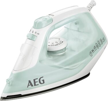 Праска AEG DB 1740LG, 2400 Вт, 110 г/хв паровий удар, керамічна підошва, резервуар 250 мл, антинакип, серія 3000, світло-зелена/біла