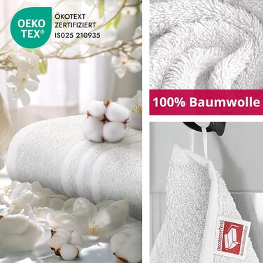 Набір рушників DecoHomeTextil 10 предметів (6 рушників 50x100 см, 4 рушники 70x140 см), білі, 100% бавовна, м'які та гігроскопічні