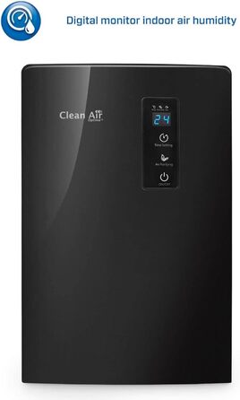 Осушувач та очищувач повітря Clean Air Optima CA-703 з іонізатором і UV-LED лампою, продуктивність до 0,7 л/день, для приміщень до 10 м², чорний