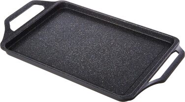 Гриль-пластина WECOOK! Ecochef Titan 43x25 см, алюміній, антипригарна Quantanium, для всіх плит, знімні силіконові ручки, чорна