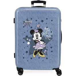 Дорожня валіза Disney Minnie Style синя, середня, 48x68x26 см, ABS, TSA-замок, 70 л, 3 кг, 4 подвійні колеса