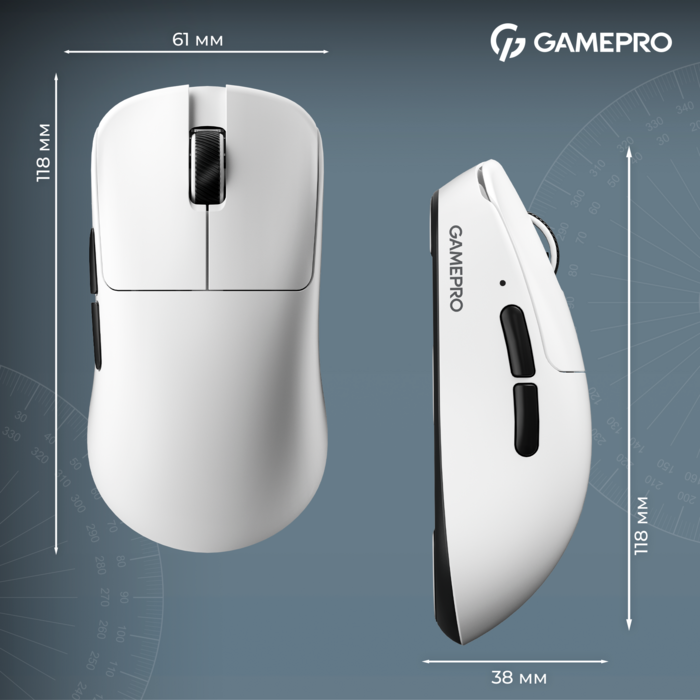 Бездротова ігрова миша GamePro Asgard Odin 8K Wireless/2.4GHz/Bluetooth PixArt PAW3950