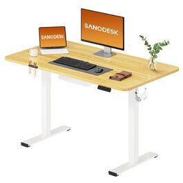 Ергономічний електричний стіл SANODESK 120x60 см з регулюванням висоти для дому та офісу (Акація)