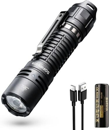 Ліхтарик Sofirn SC28 LED, 2800 Люмен, USB-C, тактичний, перезаряджуваний, надяскравий, з режимом розсіювання для кемпінгу, риболовлі та активного відпочинку