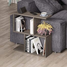 Стіл-підставка Homemania Hocus Picus з дерева, 2 рівні, темна кава, 60x60x20 см – столик для вітальні, органайзер, офіс