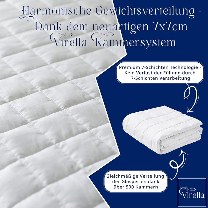 Обтяжувальна ковдра Virella 5 кг, 135x200 см, важка ковдра для сну з 100% бавовни