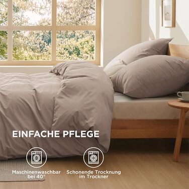 BEDSURE Комплект постільної білизни 135x200, бавовна, 4-х частинний. Комплект постільної білизни з простирадлом та двома наволочками 80x80 см, Oeko-TEX, колір шалфей з застібкою на блискавку (155 x 220 см, хакі)
