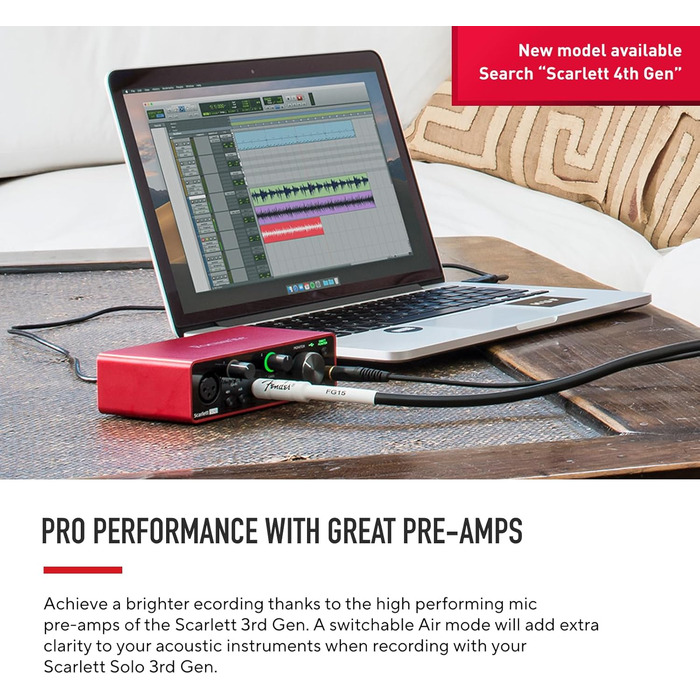 Focusrite Scarlett Solo 3rd Gen USB Аудіоінтерфейс для гітаристів, вокалістів та музикантів - Bundle