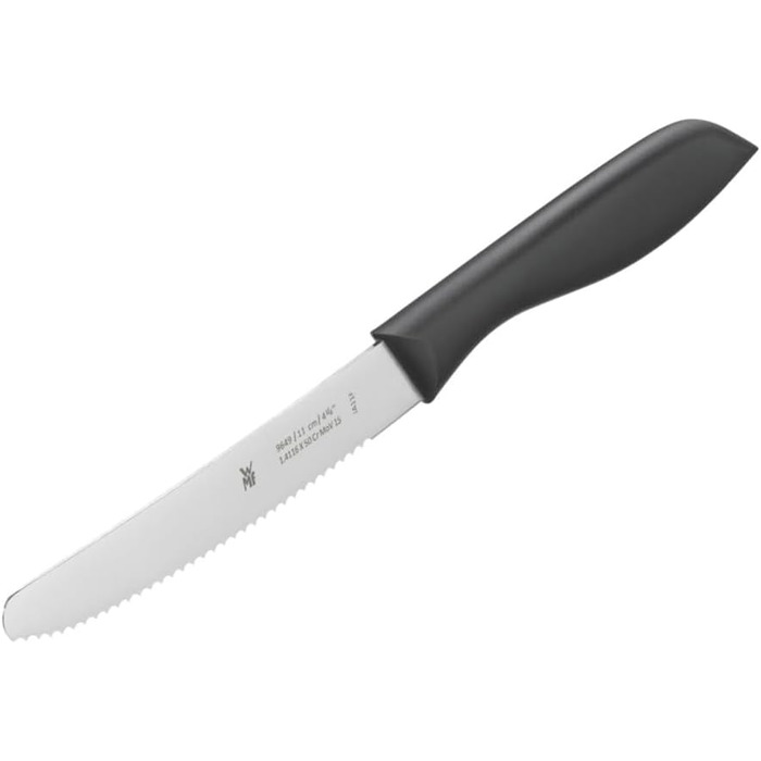 Набір ножів для хліба та сніданків WMF Classic Line, 6 предметів, 23 см, сталь зі спеціальним загартуванням, серійна заточка, чорні пластикові ручки
