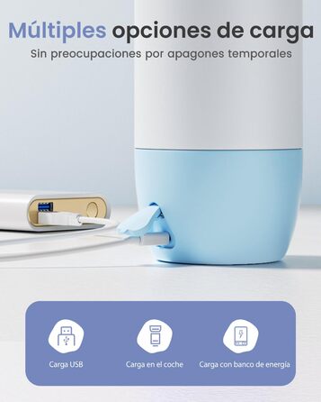 Підігрівач для пляшечок Grownsy портативний, з акумулятором 10000mAh, 600мл, синій - для подорожей та швидкого нагрівання