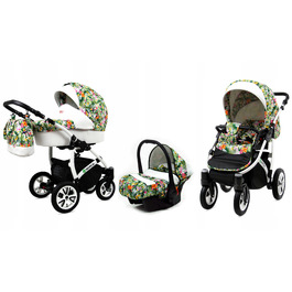 Дитячий візок 3в1 BabyLux TROPICAL: люлька, прогулянкова коляска та автокрісло