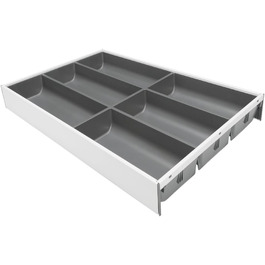 Blum AMBIA-LINE органайзер для столових приборів, вставка для ящиків 300×475×50 мм, сталь, м'яке покриття Softtouch, білий/сірий, для кухні