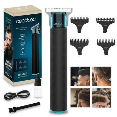 Мануальний тример-контурний ножиці Cecotec PrecisionCare Samurai Profiling 6в1 для догляду за бородою та вусами, чорний