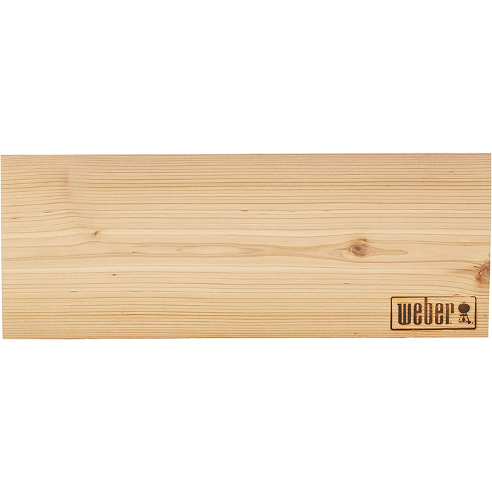 Дошки для копчення Weber з червоного кедра, великі 40×15 см, 2 шт, натуральне дерево, солодко-ніжний аромат, для риби, м'яса, овочів та сиру