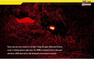 Ліхтарик-брелок Nitecore Thumb Mini 85 лм, USB-зарядка, рухома головка, чорний