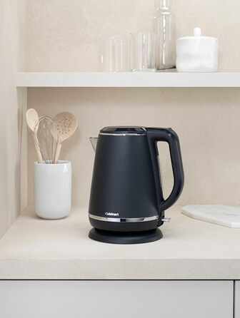 Електрочайник Cuisinart 1,5 л, 3 кВт, бездротовий, сірий матовий, нержавіюча сталь, швидкий нагрів, комплект з тостером